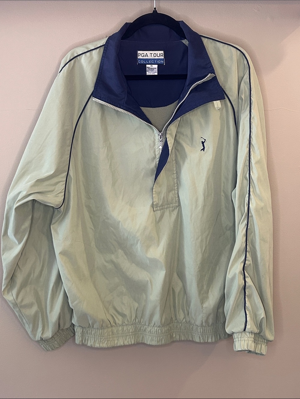 PGA TOUR Collection Green With Navy Pullover Jacket
